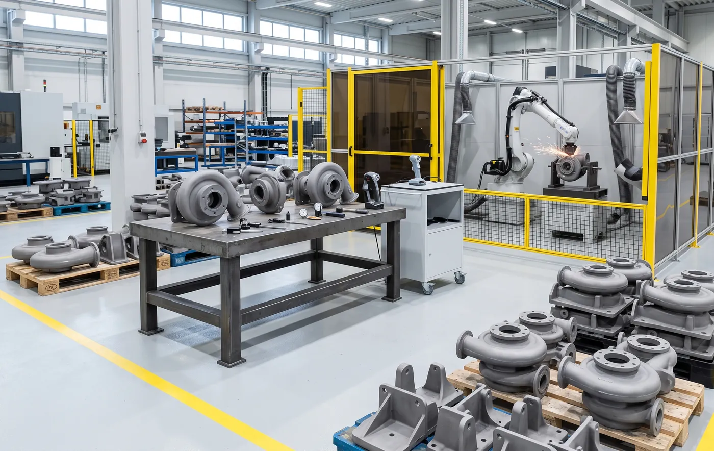 Castings in a fabrication shop