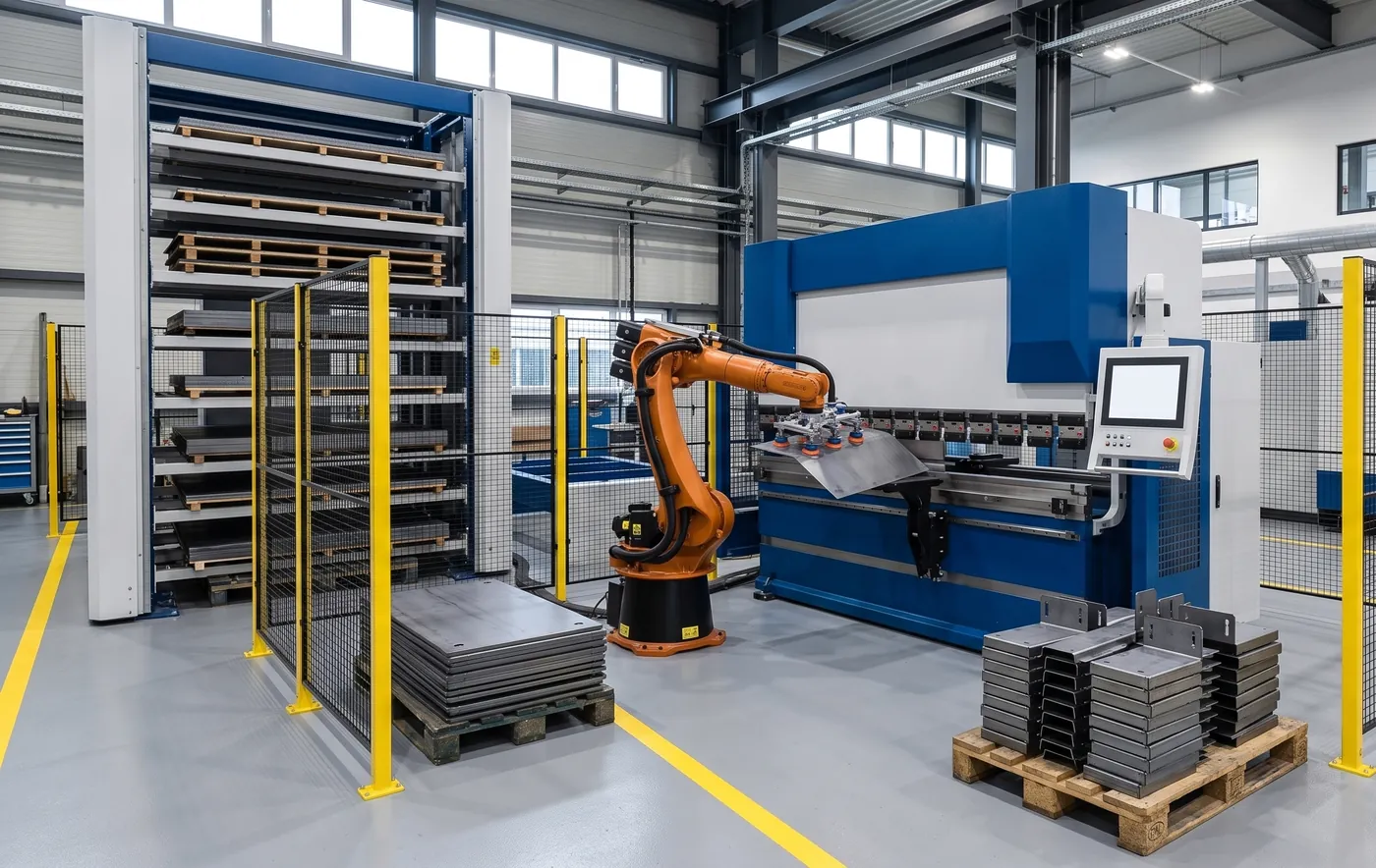 Press brake forming in a fabrication shop